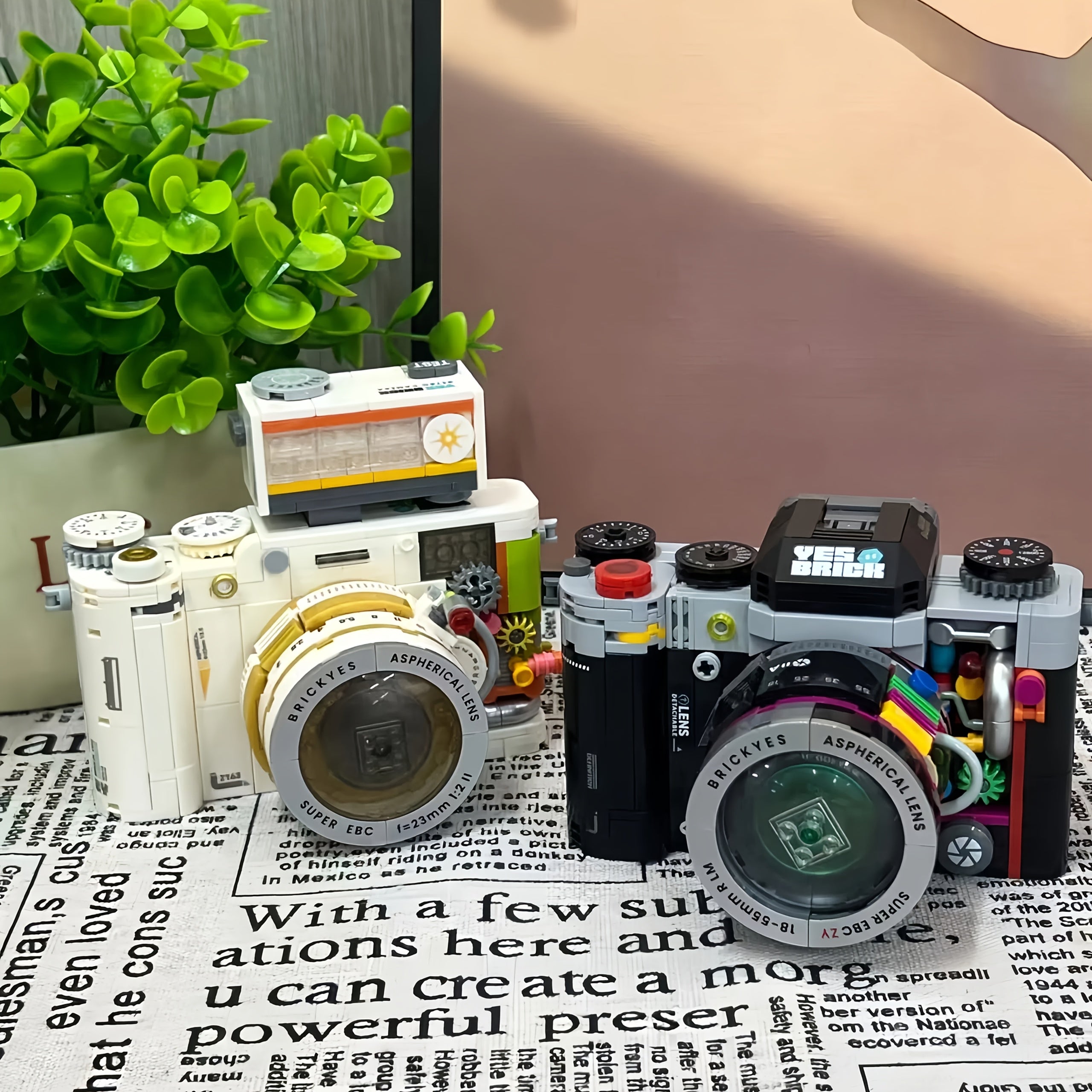 Vintage Camera Building Blocks & Retro Photography Set