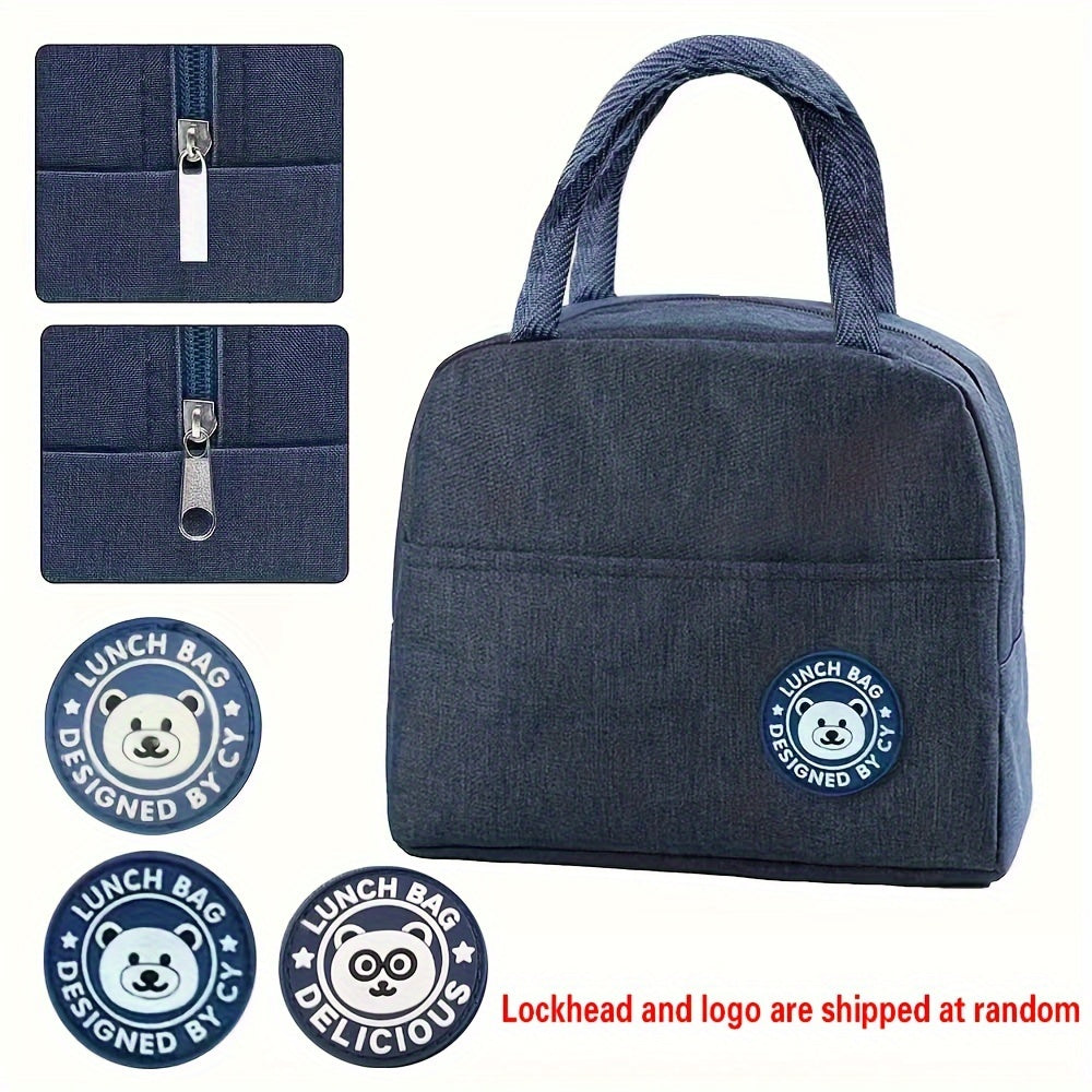 Stylish Insulated Lunch Bag with Rose Golden Lettering Waterproof Hand Washable