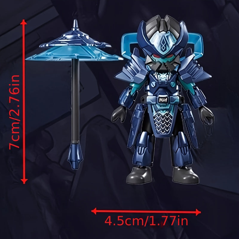 Mecha Warrior Splicing Statue with Weapons
