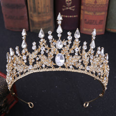 Vintage Rhinestone Crown Baroque Tiara Wedding Hair Accessories