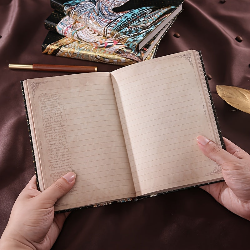 Vintage Embossed Dragon Faux Leather Journal 256 Pages Golden Foil Illustrations
