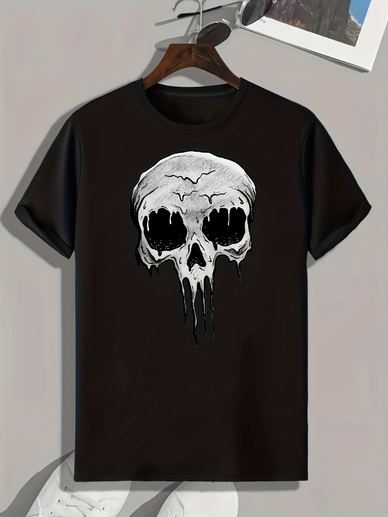 Skull Print Men's Graphic T shirt Casual Comfy Tees For Summer