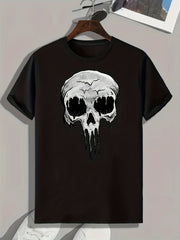 Skull Print Men's Graphic T shirt Casual Comfy Tees For Summer