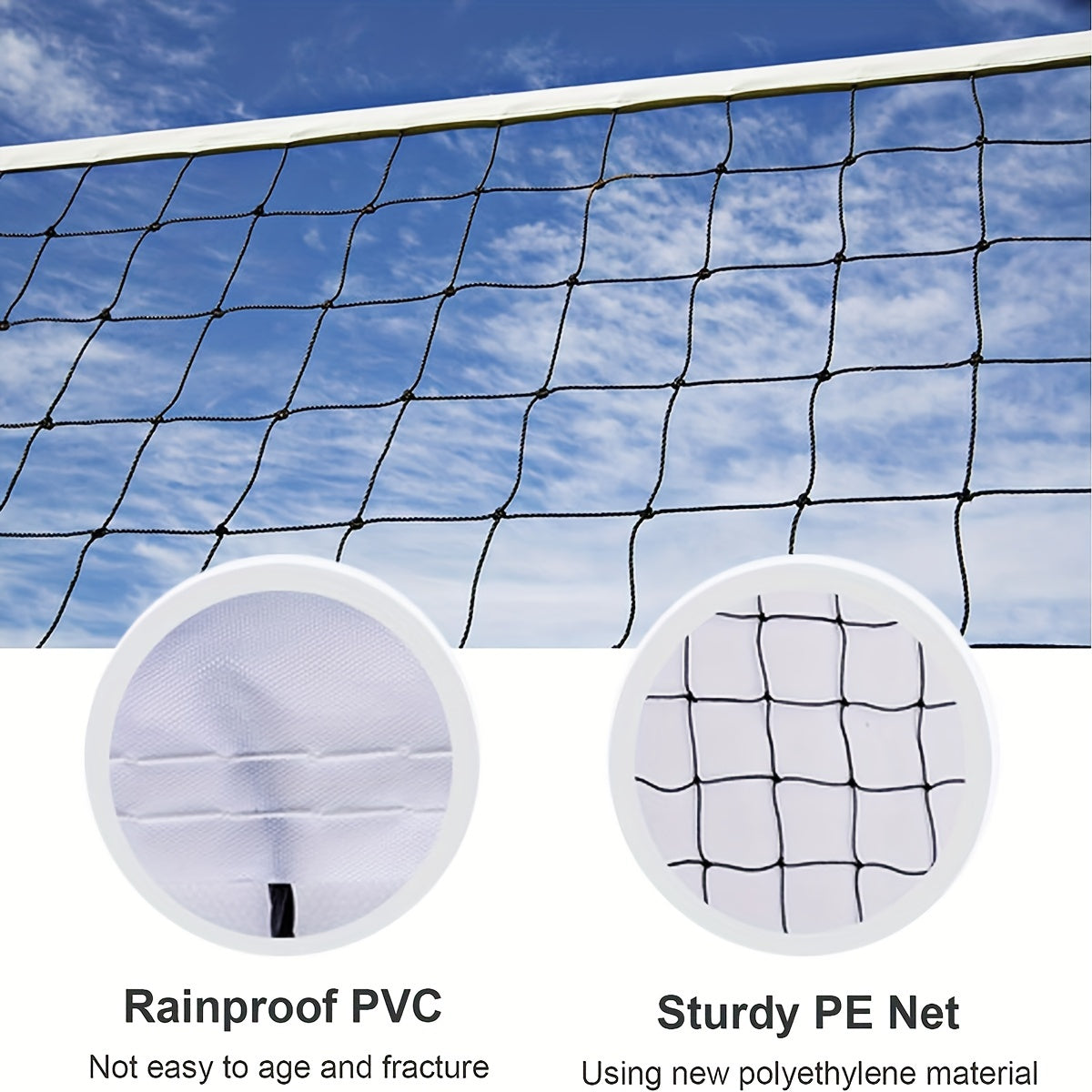 Portable Foldable Volleyball Net With Handbag Standard Size 9.5M X 1M