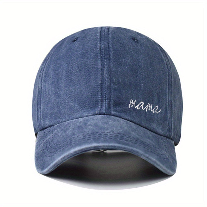 Mama Embroidery Baseball Cap Candy Washed Distressed Sun Hat Outdoor Sports Dad