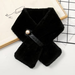 Warm Rabbit Fur Neck Scarf Thicken Plush Collar Neck Wrap Scarves