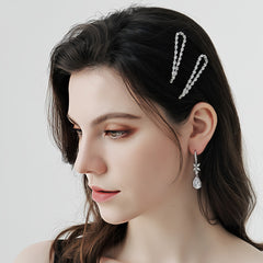 Rhinestone Pearl Hair Barrettes Clips for Lady Girls