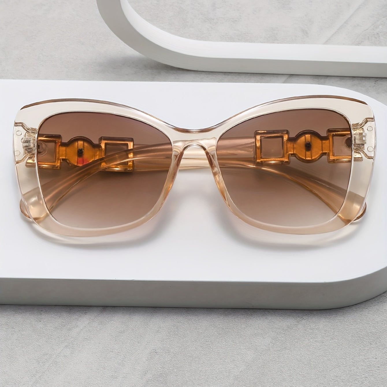 Cat Eye Sunglasses Clear Frame UV400 Sun Shades For Women
