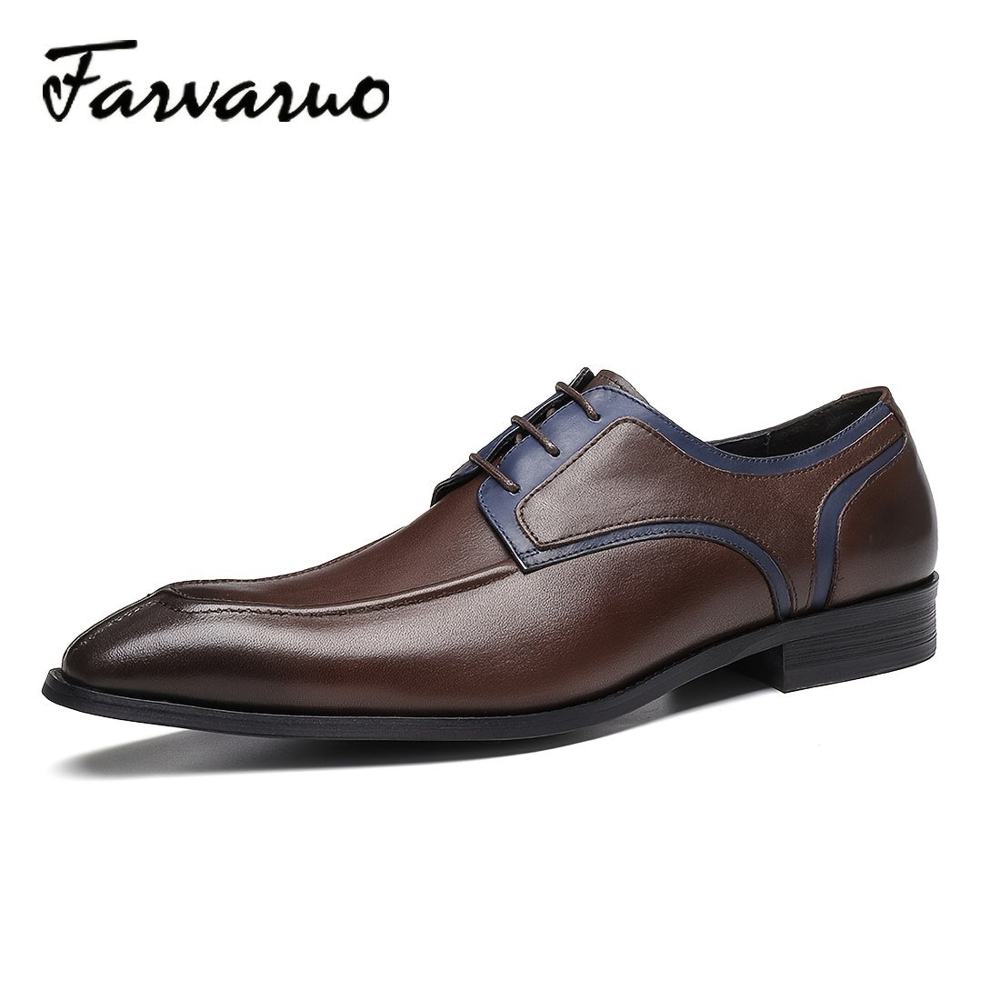 FARWARWO Men's Pointed Toe Leather Formal Dress Shoes