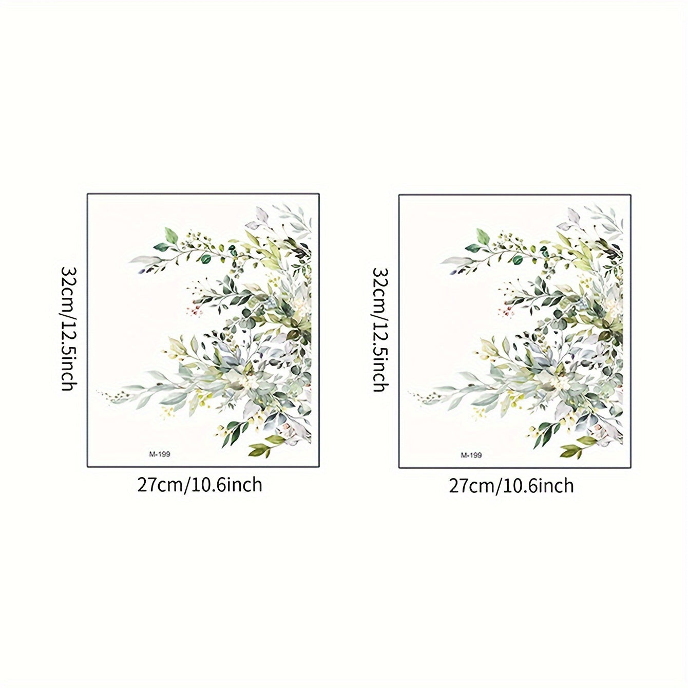 2pcs Plant Toilet Stickers Vinyl Waterproof Decorative Bathroom Decal