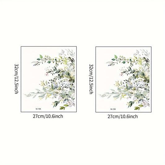2pcs Plant Toilet Stickers Vinyl Waterproof Decorative Bathroom Decal