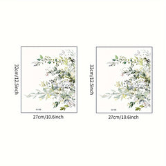2pcs Plant Toilet Stickers Vinyl Waterproof Decorative Bathroom Decal