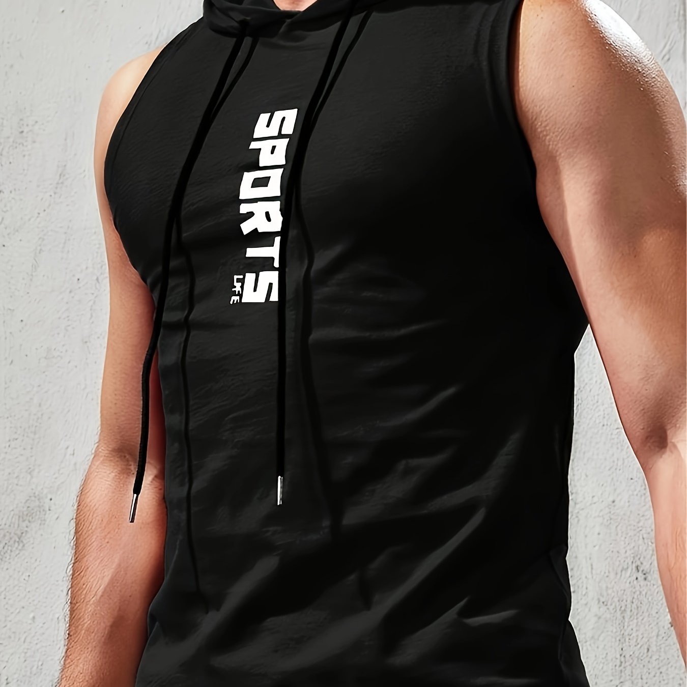 Men's Casual Hooded Tank Top for Fitness Running