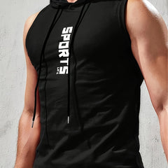 Men's Casual Hooded Tank Top for Fitness Running