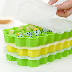 Honeycomb Ice Cube Tray with Lid 37 Grids for Easy Ice Removal