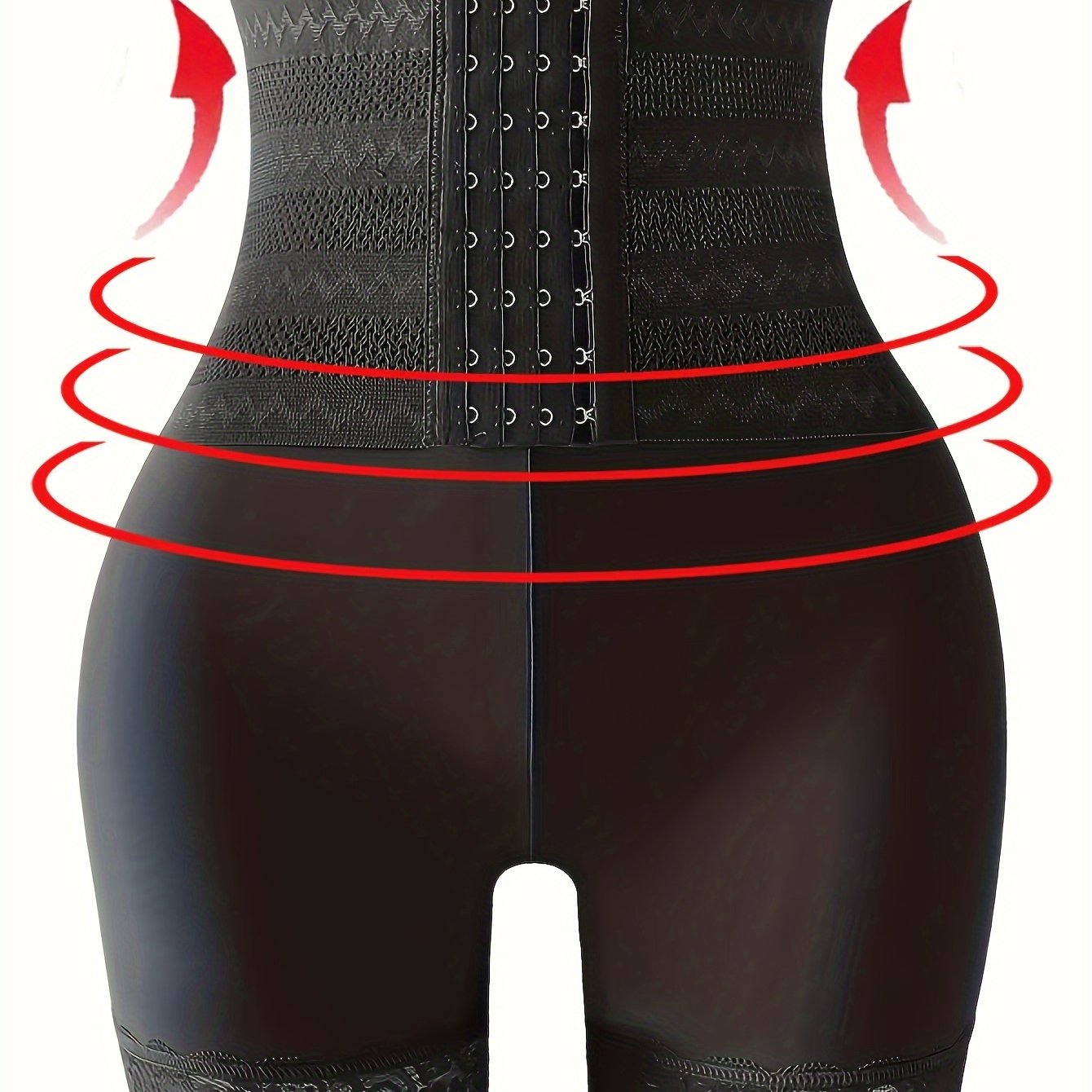 Lace Trim Tummy Control Panties Front Buckle Shapewear