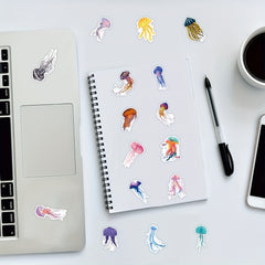 50pcs Deep Sea World Jellyfish Stickers for Scrapbooking Diary Phone Journal
