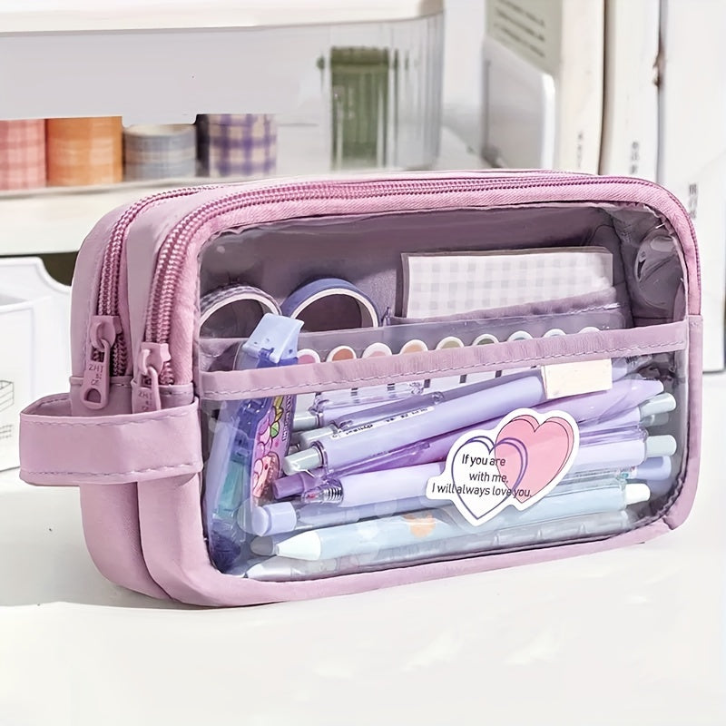Large Capacity Pencil Case Stationery Bag Handheld Portable for Office School