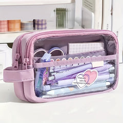 Large Capacity Pencil Case Stationery Bag Handheld Portable for Office School