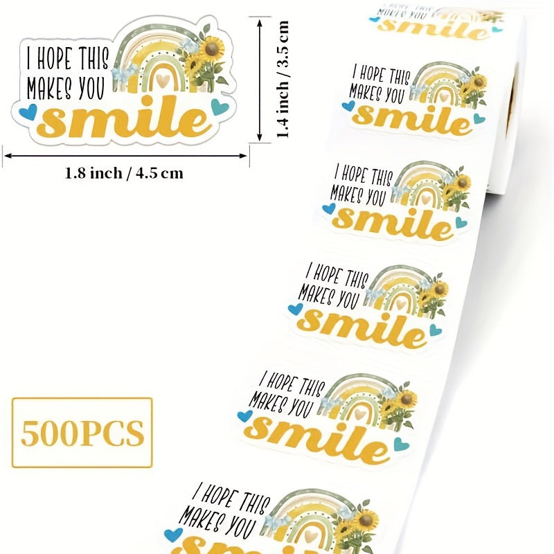 Rainbow Stickers 100pcs, Smile & Thank You Labels for Retailers, Envelopes