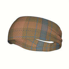 Vintage Plaid Headband Earthy Tones Soft Fabric for Sports & Casual Outfit