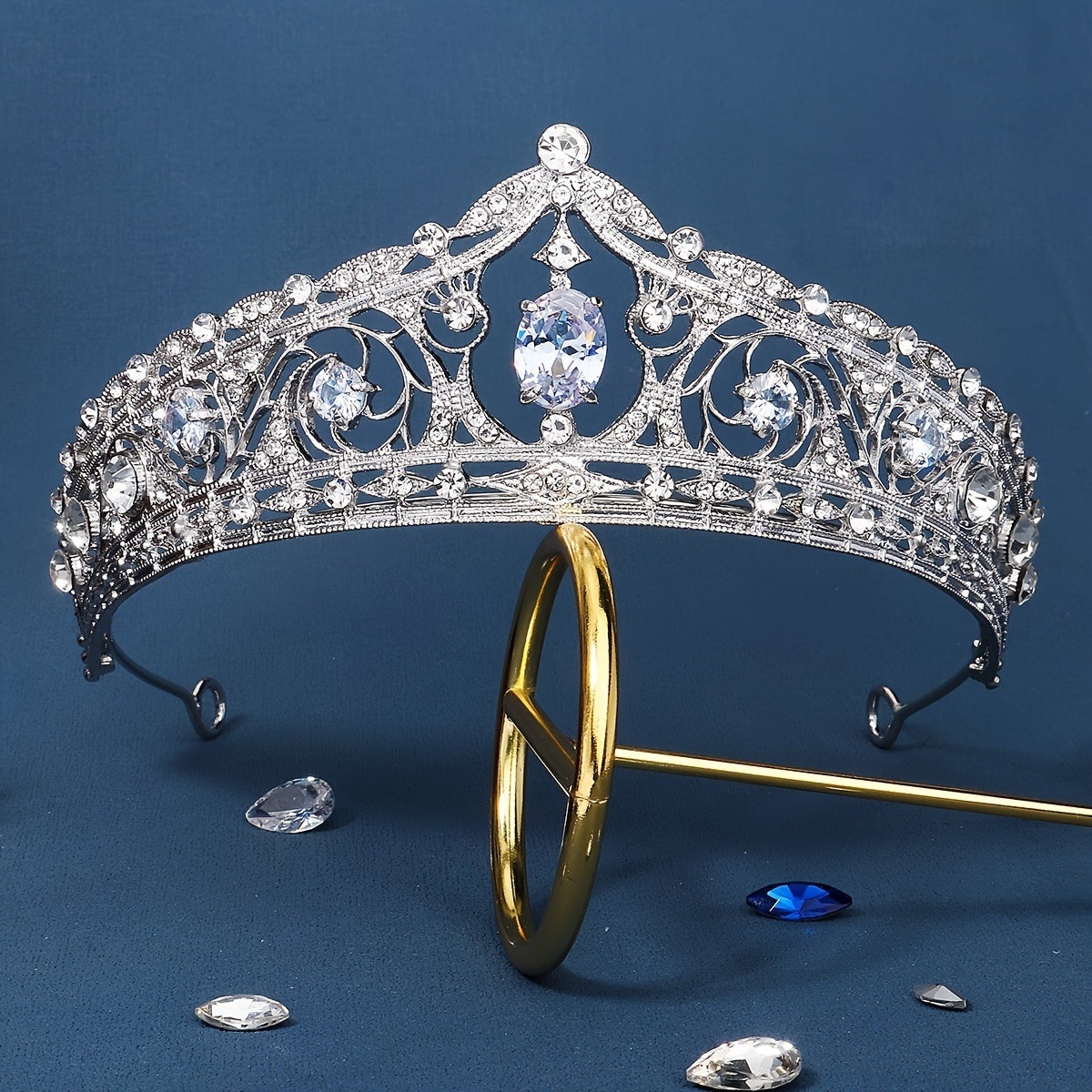 Wedding Bride Silver Crystal Tiara Crown Headband
