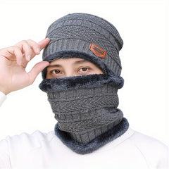 Winter Fishing Hat And Scarf Set Ear Protection Knitted Hat