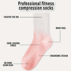 6 Pairs Non Slip Yoga Socks for Women Ombre Sweat Absorbent