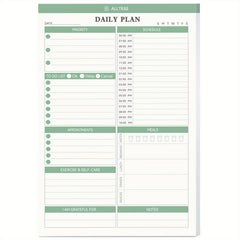 Daily Planner Notepad Hourly Schedule To Do List Appointments Meals Water Intake