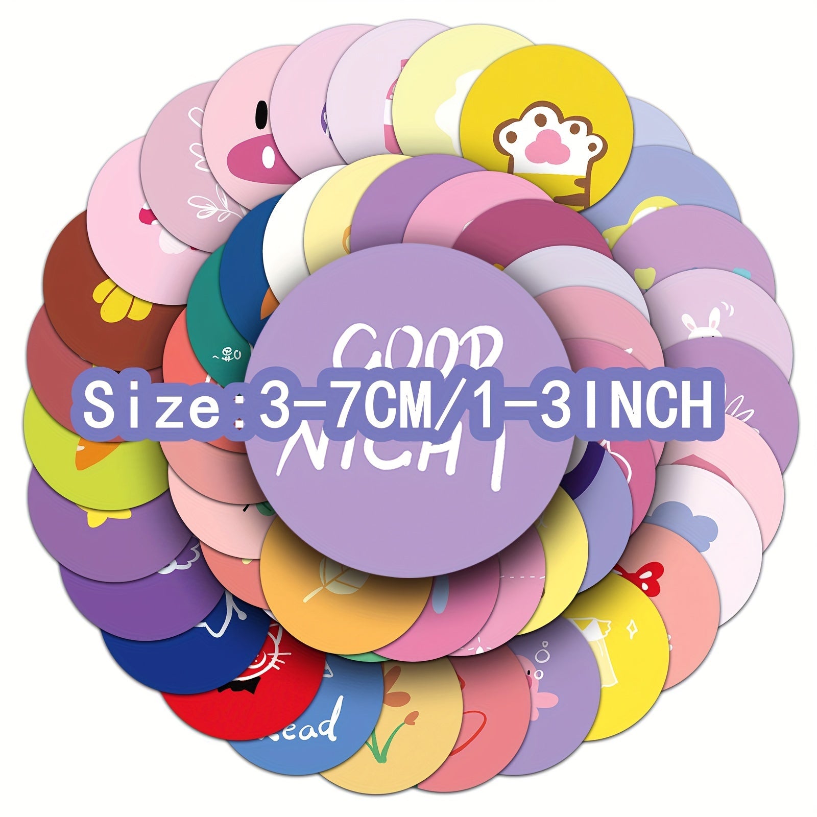 100pcs Small Round Graffiti Stickers - Laptop Helmets Water Cup Decals