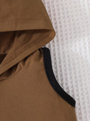 Boys Casual Sports Outfit Hooded Vest Shorts Set