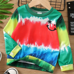 Boys Casual Pullover Sweatshirt Long Sleeve Crew Neck Tops