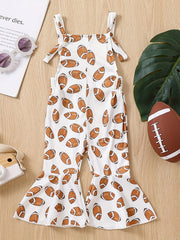 Baby Girls Rugby Graphic Print Overalls Clothes