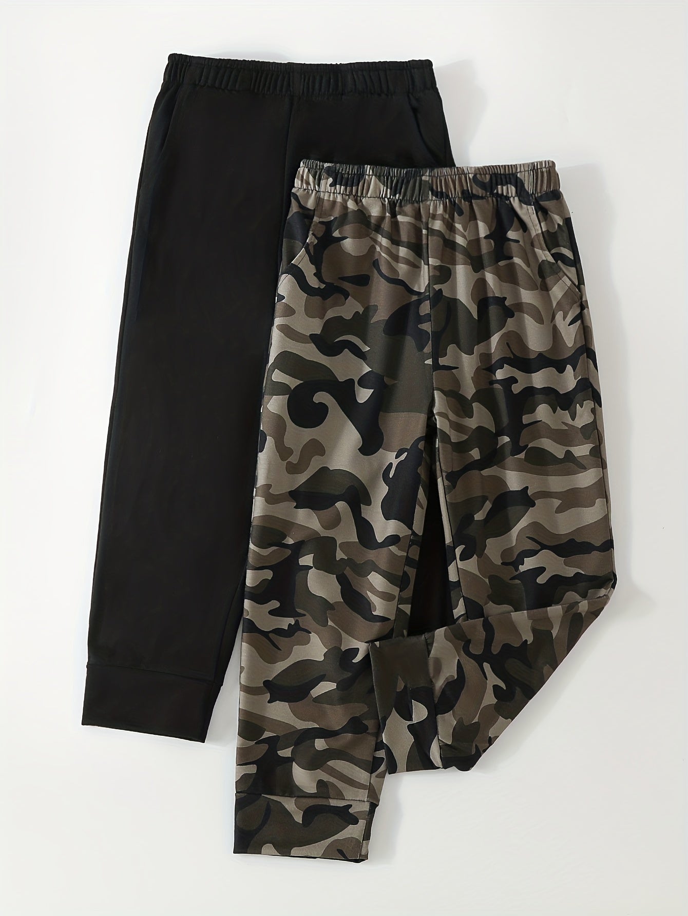2pcs Boys Dino Camo Sweatpants Active Jogger Sports Pants Kids Clothing