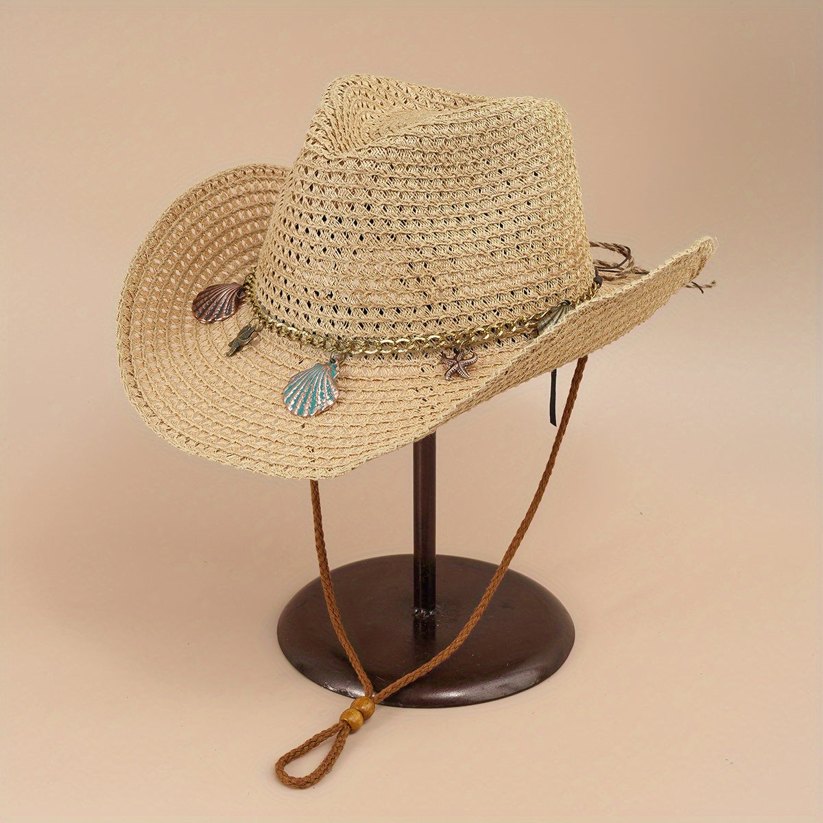 Boho Vintage Straw Sun Hat Cowboy Outdoor Travel Beach Hat