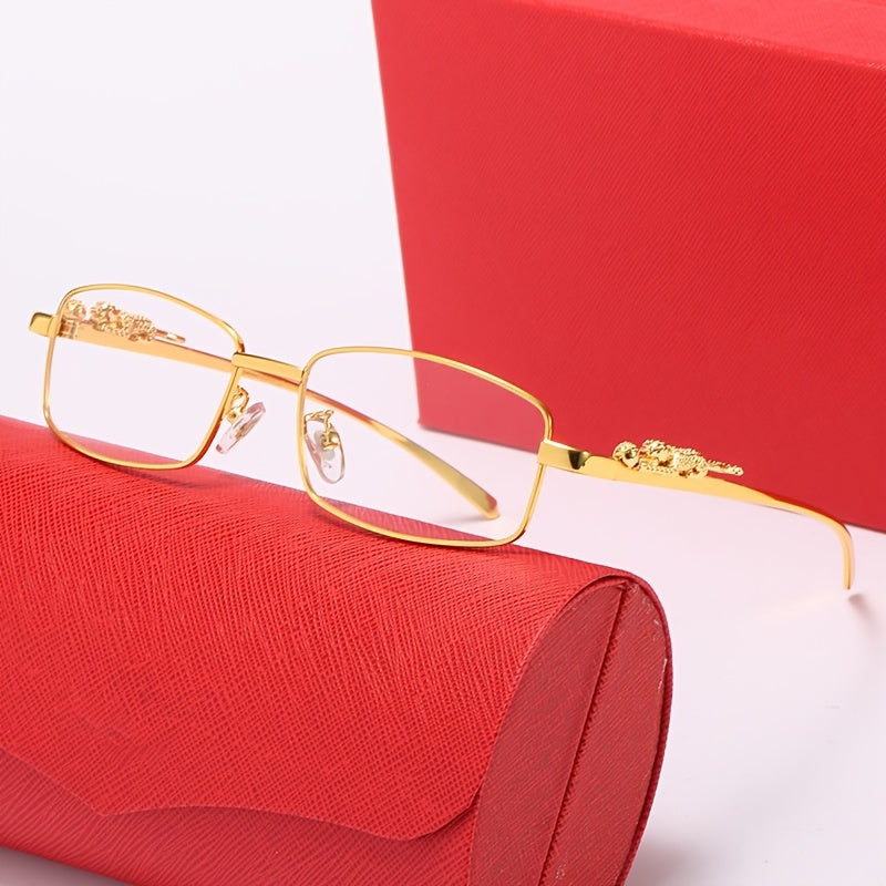Leopard Metal Sunglasses Square Men Sun Glasses UV400 Eyeglasses