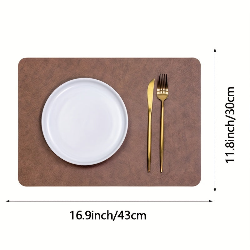 Set of 4 Cowhide Placemats Washable Reusable Table Mat