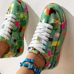 Colorful Print Thick Bottom Sneakers Lightweight Non slip Shoes