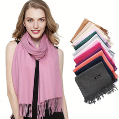 Warm Tassel Scarf Windproof Plush Headband Soft Comfortable Large Turban