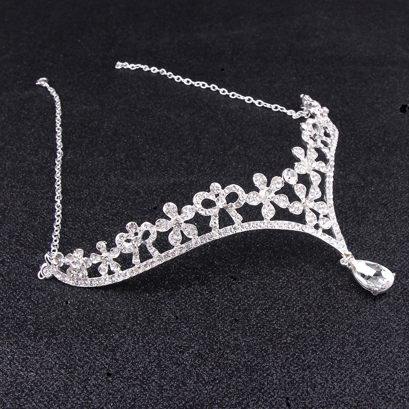 Rhinestone Crown Headband Wedding Bridal Forehead Jewelry Tiara
