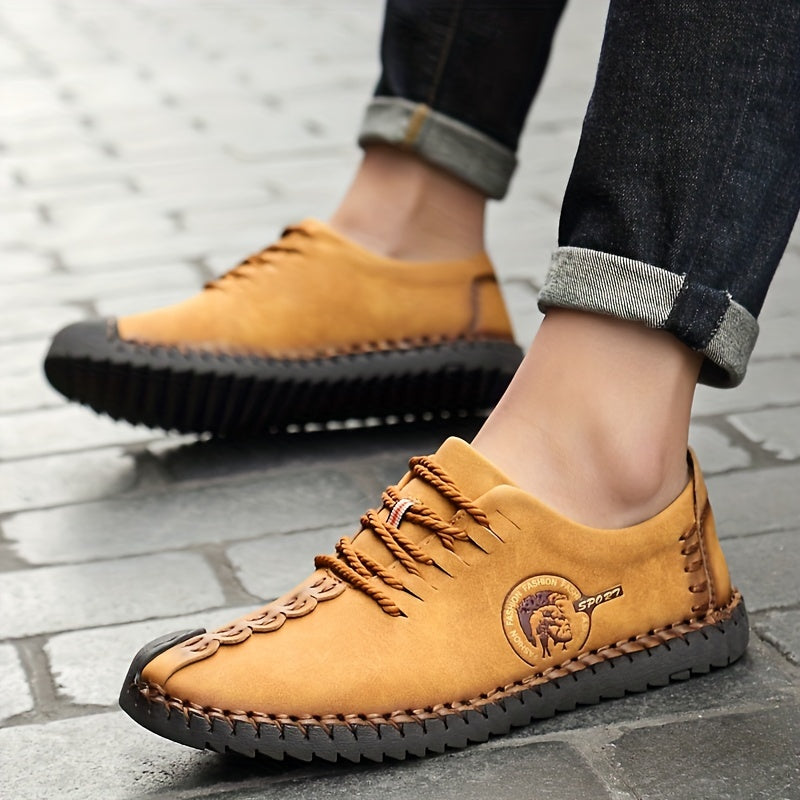Men's Casual Stitched Lace Up Walking Shoes