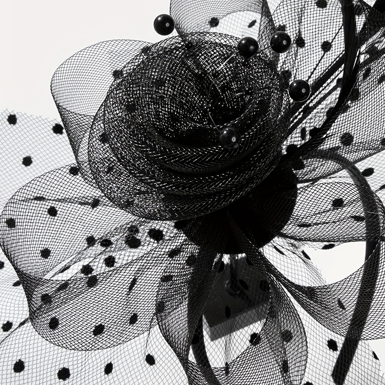 Women Flower Veil Mesh Feather Fascinator Tea Party Bridal Derbyhat