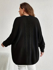 Casual Cardigan Women's Plain Jacquard Eyelet Waffle