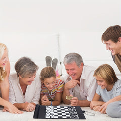 Portable Chess Puzzle Game Set - Two In One Travel Chessboard Game