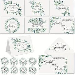 48 Pack Sympathy Cards With Envelopes Greenery Bereavement Watercolor Condolence