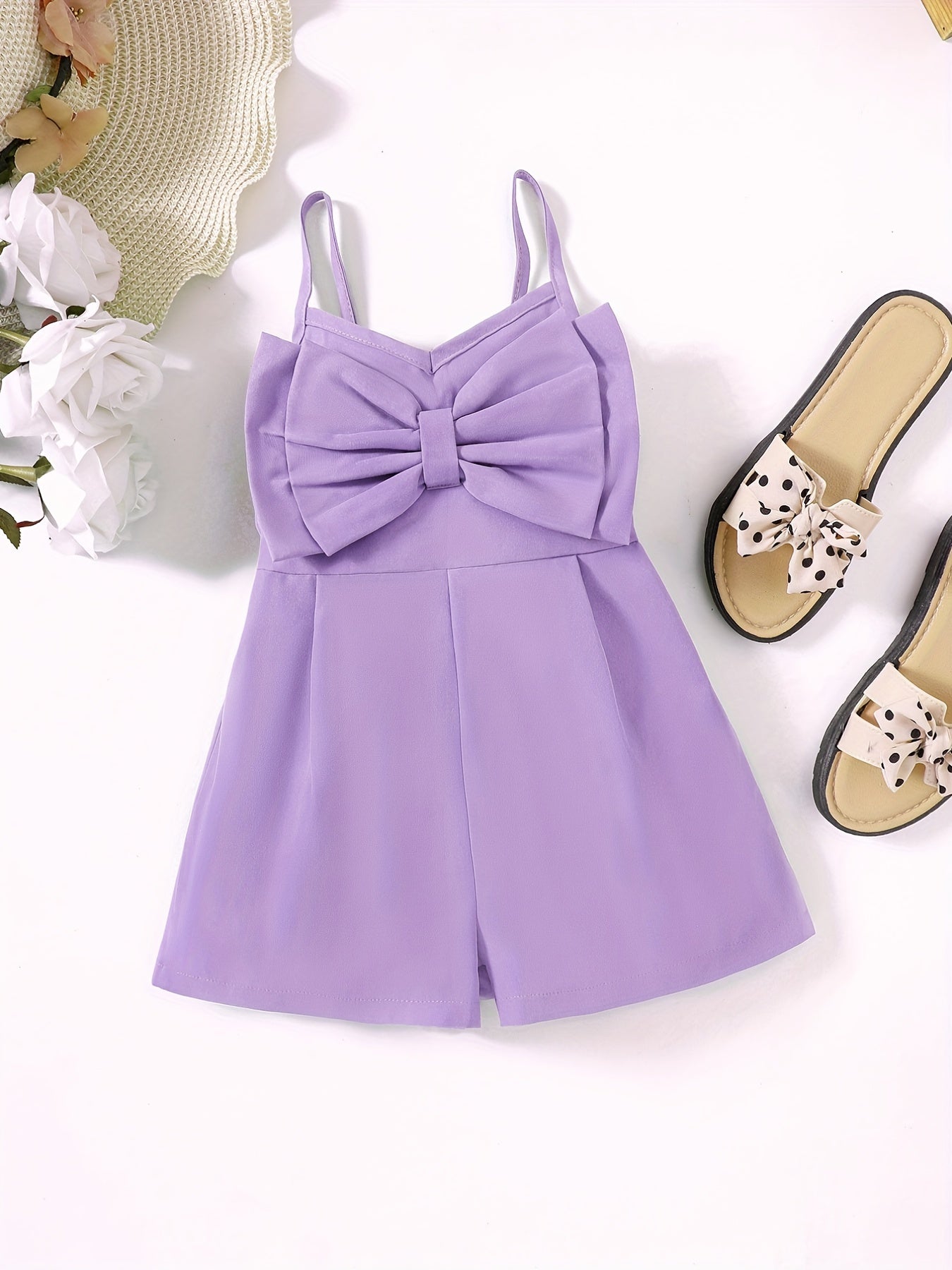 Bow Cami Rompers Jumpsuits for Toddlers