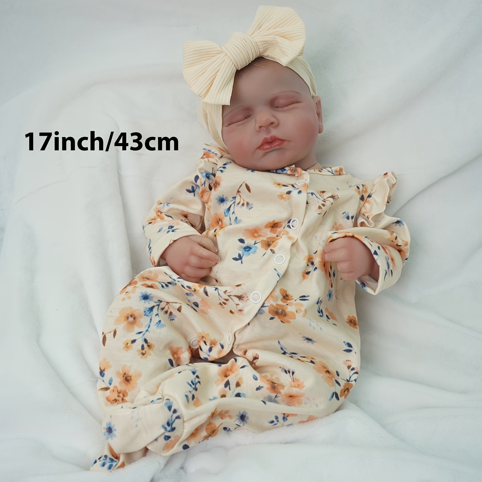 Handcrafted 43" Reborn Youngsters Girl Doll with Yellow Floral Outfit