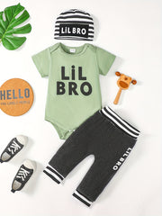 3pcs Daddy's Buddy Short Sleeve Onesie Romper & Pants Set