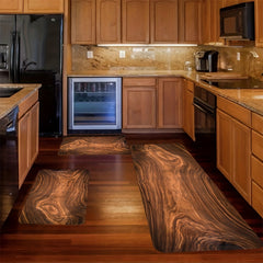 Vintage Wood Print Kitchen Rug Soft Anti Fatigue Waterproof Non Slip Mat