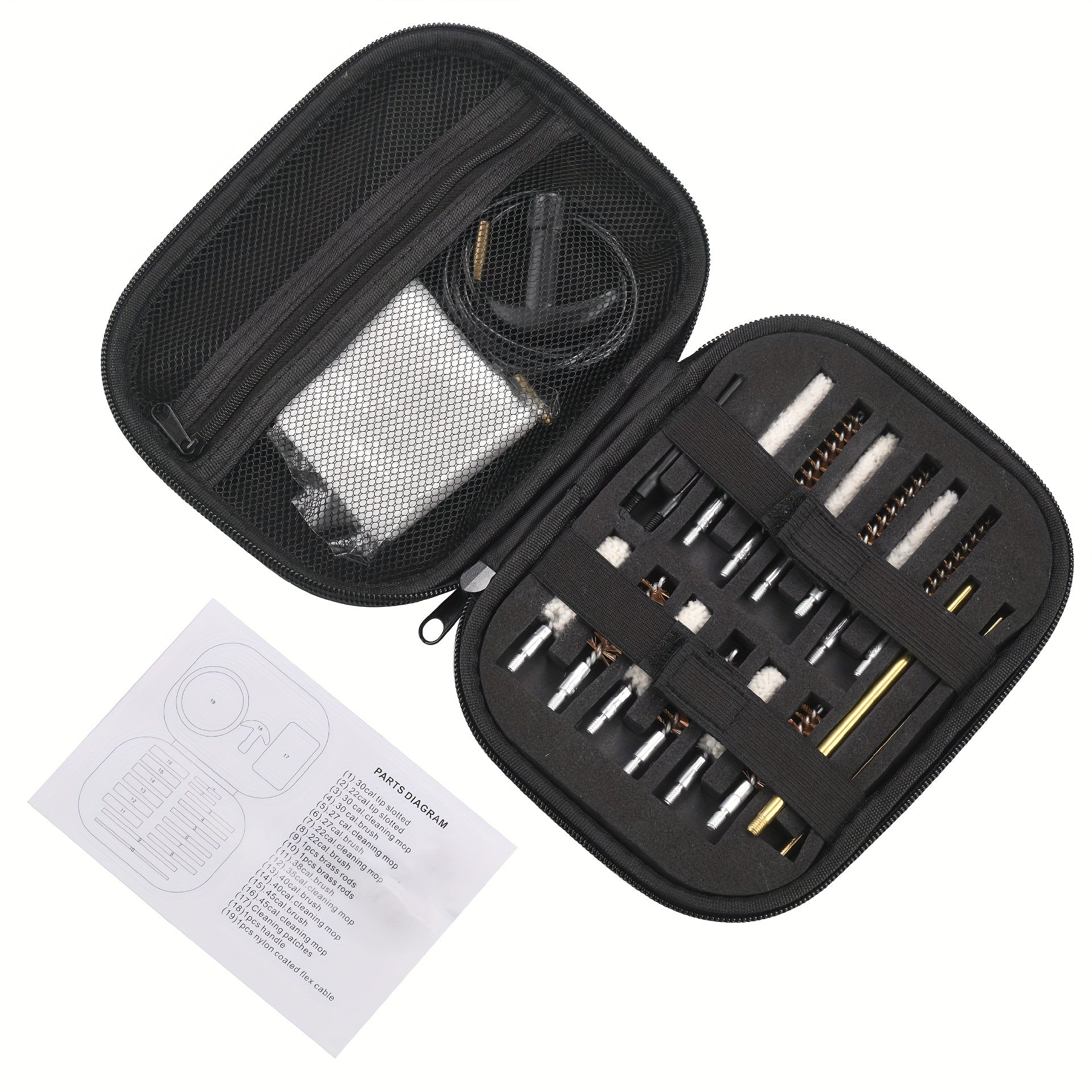 Portable Heavy Duty Cleaning Kit Rod Brass Bristles Brush Set